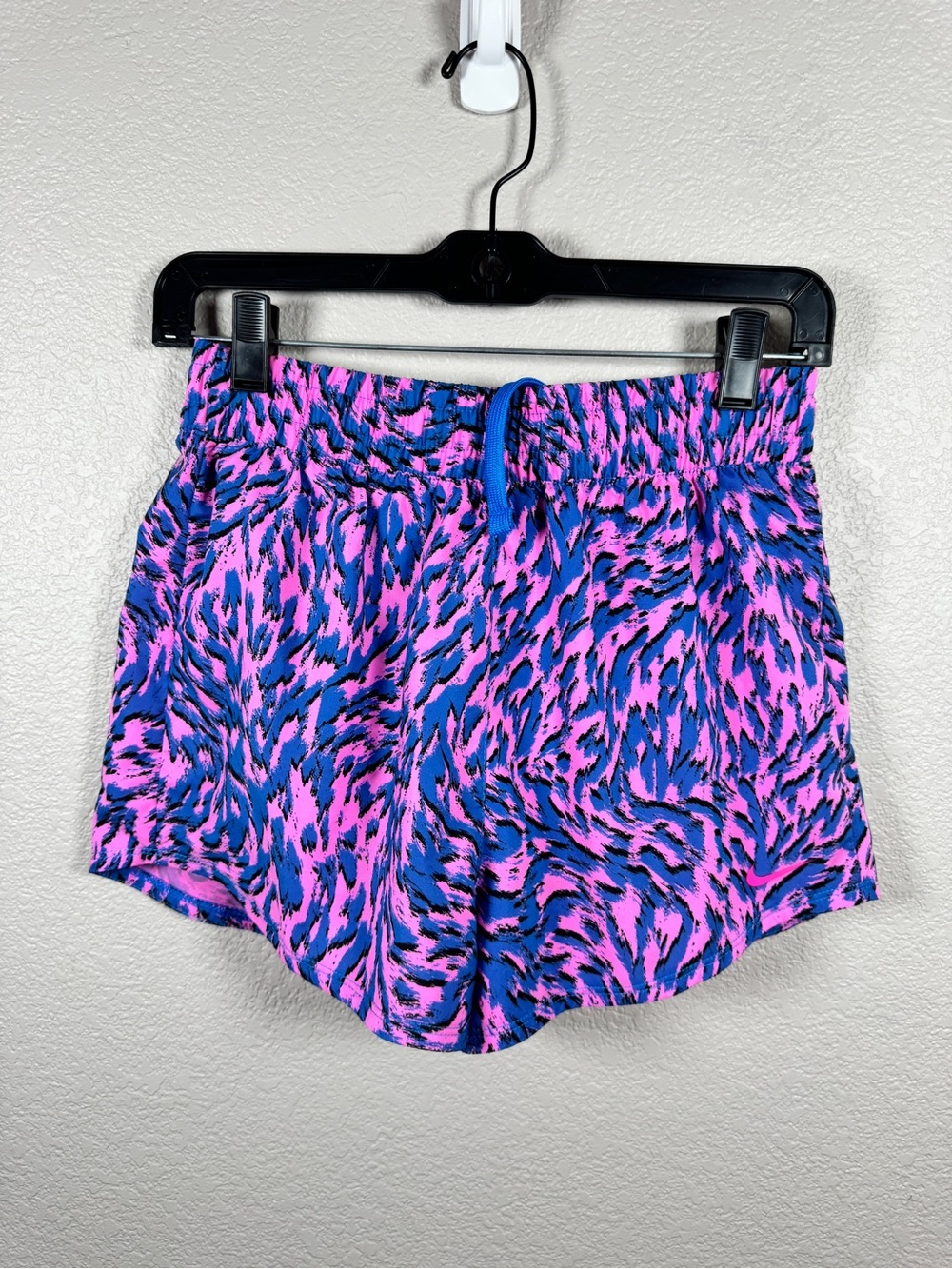Nike Pink and Blue Abstract Print Athletic Shorts